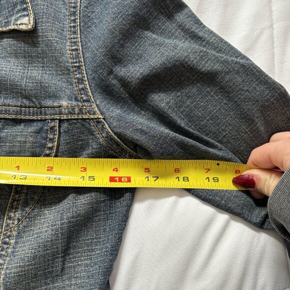 Vintage Blu Jeanious Womens Size Small Blue Denim Jean Jacket Streetwear Y2K 90s - Picture 6 of 11